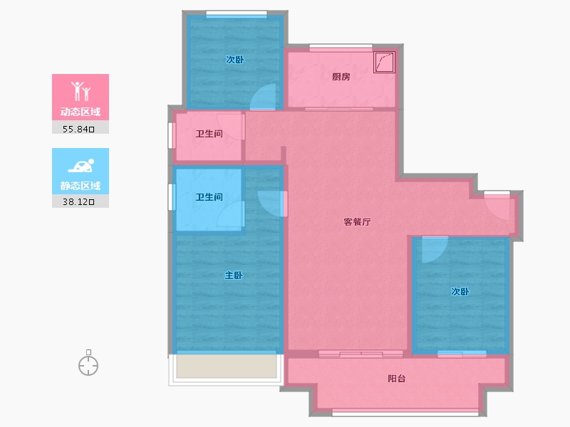 山东省-济南市-绿城春来晓园-97.50-户型库-动静分区