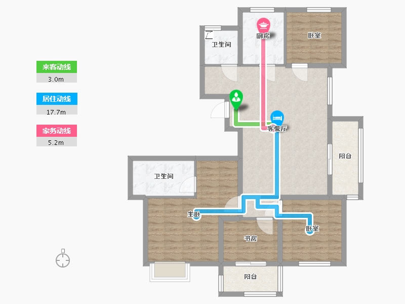 浙江省-台州市-金色学府-105.00-户型库-动静线