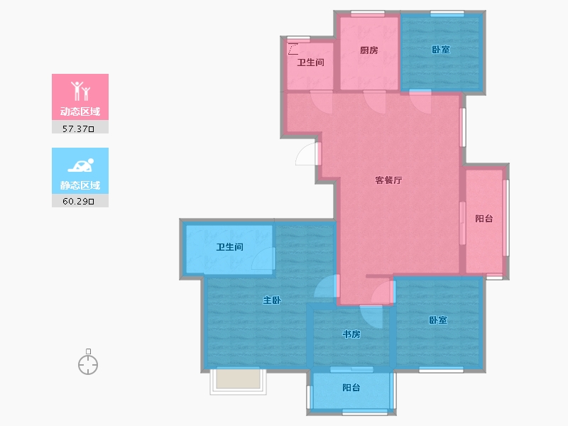 浙江省-台州市-金色学府-105.00-户型库-动静分区