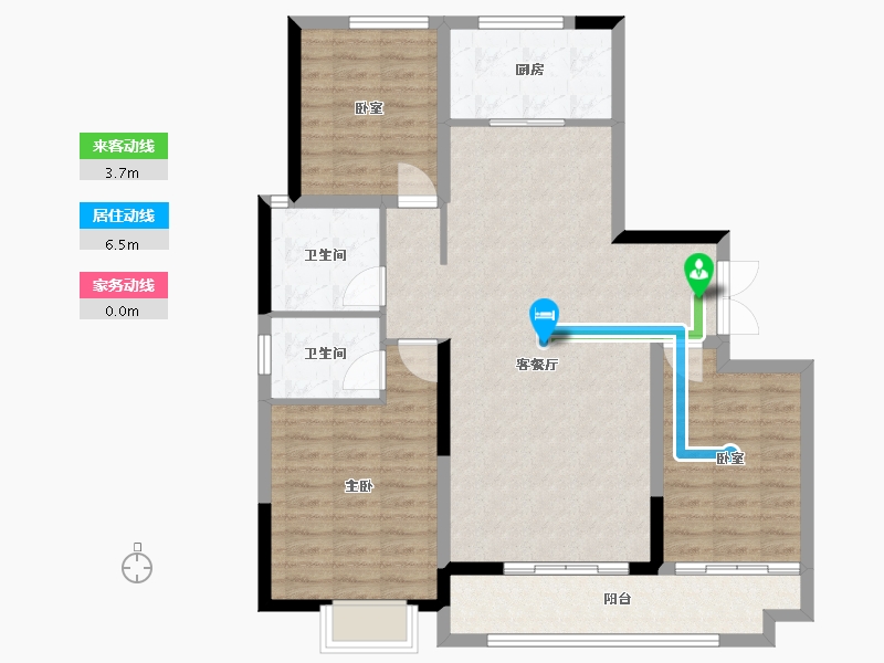 陕西省-榆林市-亚都御府-111.00-户型库-动静线