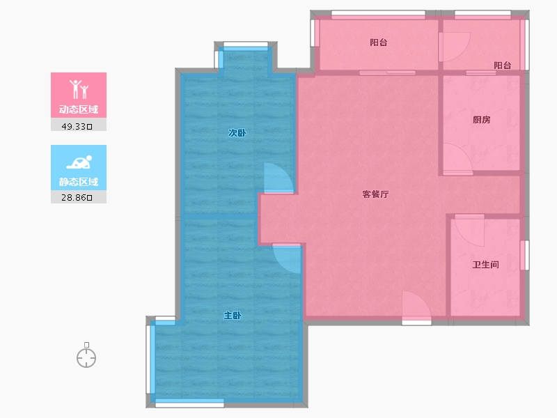 北京-北京市-富力城-75.99-户型库-动静分区