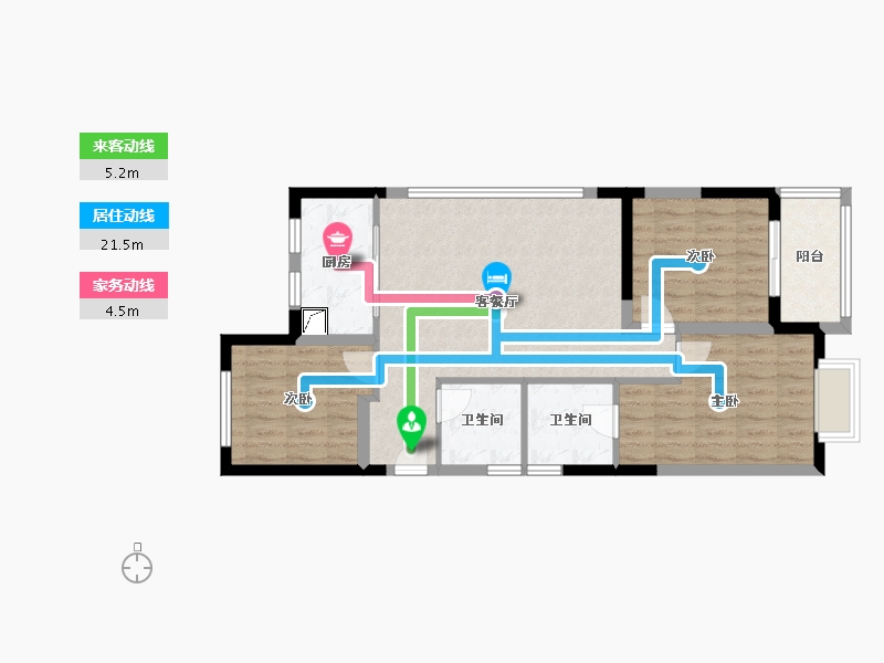 浙江省-金华市-向阳府-102.00-户型库-动静线