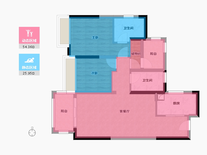 广东省-广州市-华润置地润悦-75.42-户型库-动静分区