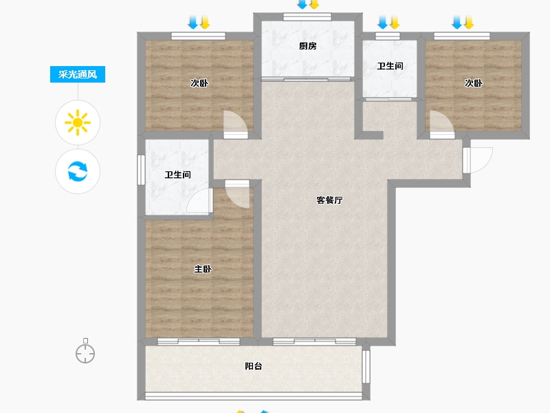 河南省-濮阳市-丽景上品-98.00-户型库-采光通风