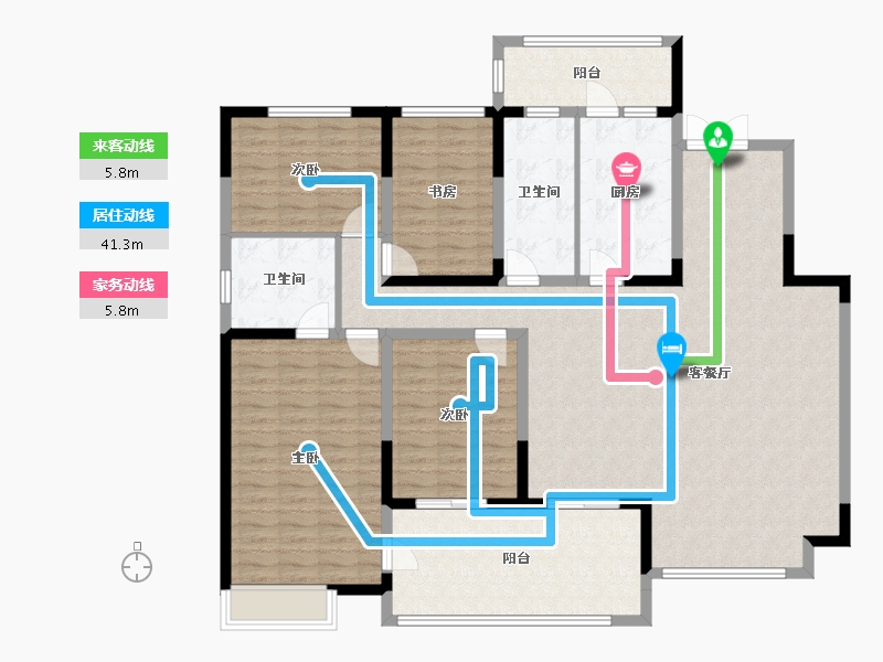 陕西省-西安市-阳光台365-160.00-户型库-动静线