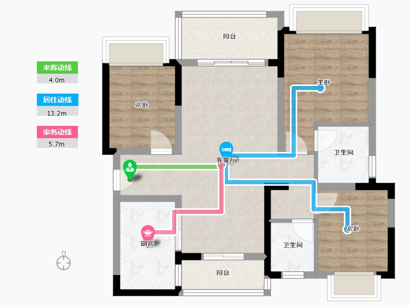 贵州省-遵义市-融创九棠府-118.00-户型库-动静线