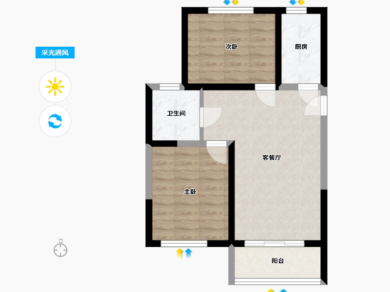 河北省-保定市-颐景雅苑-65.00-户型库-采光通风