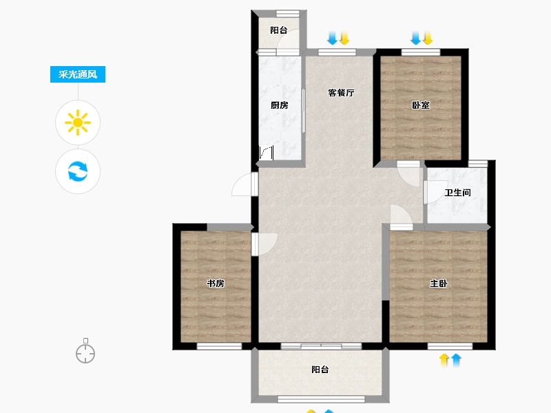 辽宁省-盘锦市-中交凯旋城-93.00-户型库-采光通风