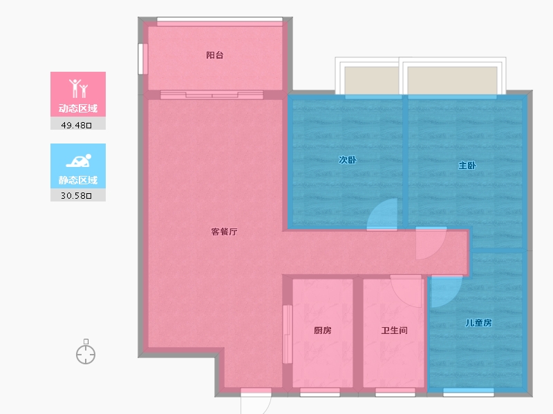 江西省-抚州市-清华公园里-90.00-户型库-动静分区