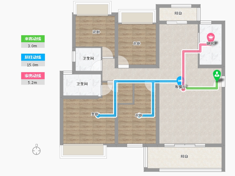 湖南省-长沙市-碧桂园-113.02-户型库-动静线