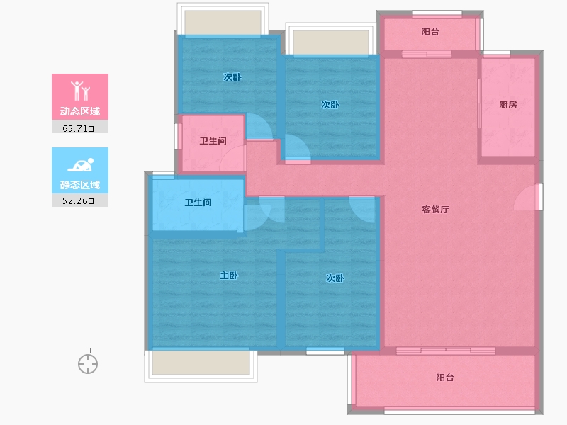 湖南省-长沙市-碧桂园-113.02-户型库-动静分区