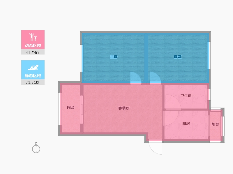 上海-上海市-金虹桥振宏苑-65.00-户型库-动静分区