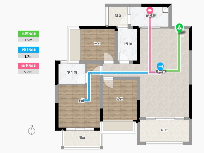 贵州省-遵义市-绥阳林达阳光城-92.00-户型库-动静线