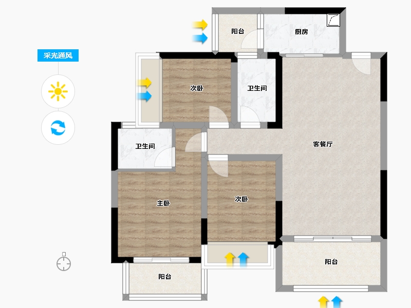 贵州省-遵义市-绥阳林达阳光城-92.00-户型库-采光通风