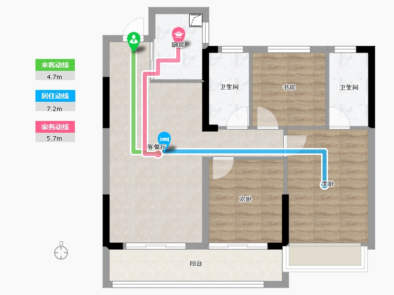 浙江省-嘉兴市-锦宸府-79.00-户型库-动静线