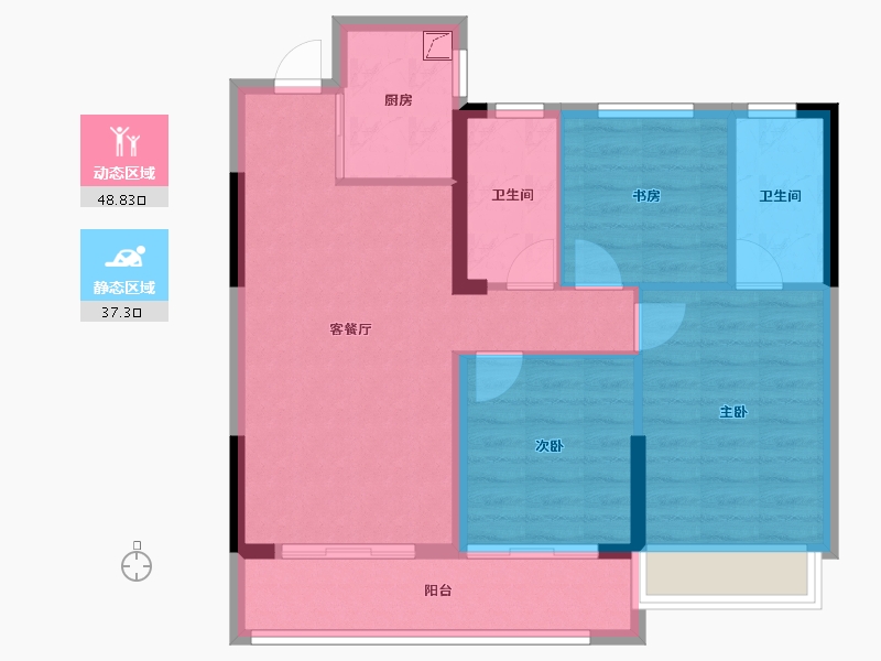 浙江省-嘉兴市-锦宸府-79.00-户型库-动静分区