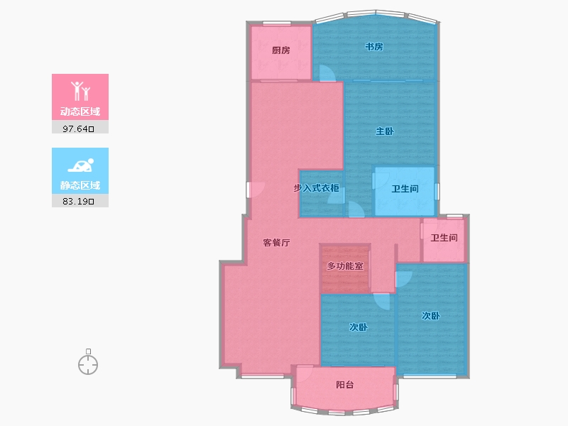 湖南省-长沙市-岳麓1号嘉园-161.00-户型库-动静分区