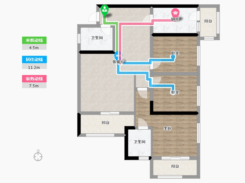 重庆-重庆市-江州小区-96.00-户型库-动静线