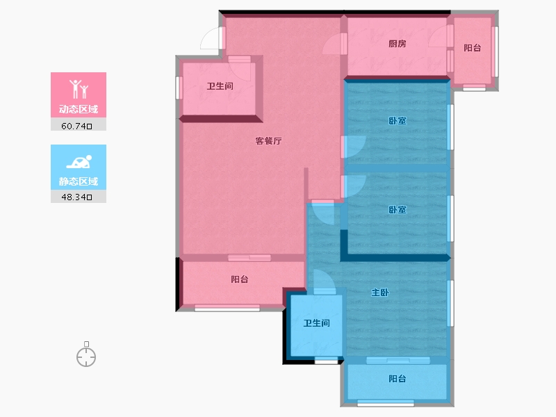 重庆-重庆市-江州小区-96.00-户型库-动静分区