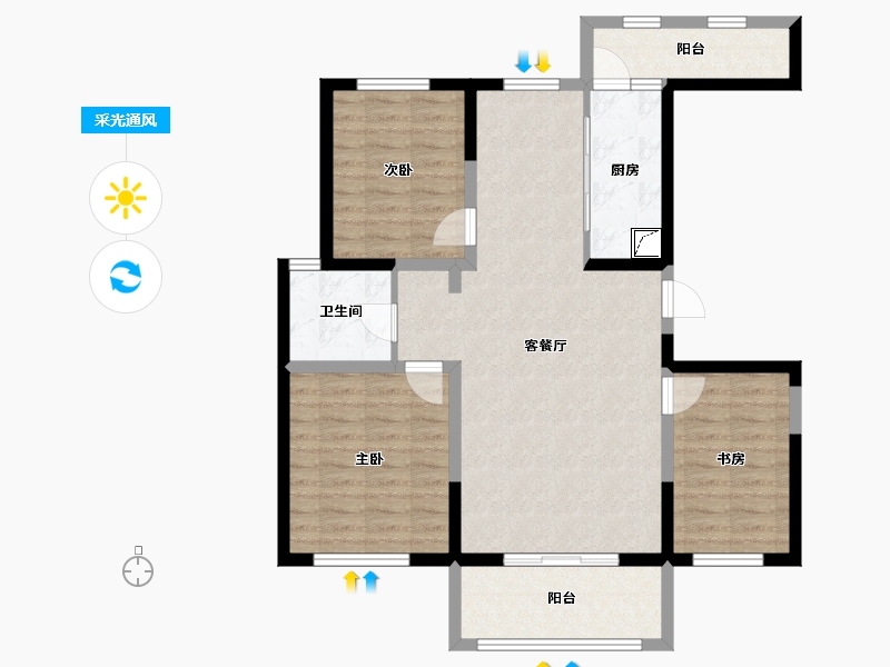 辽宁省-盘锦市-中交凯旋城-93.00-户型库-采光通风