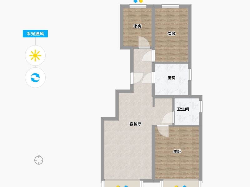 北京-北京市-翡翠西湖-70.00-户型库-采光通风