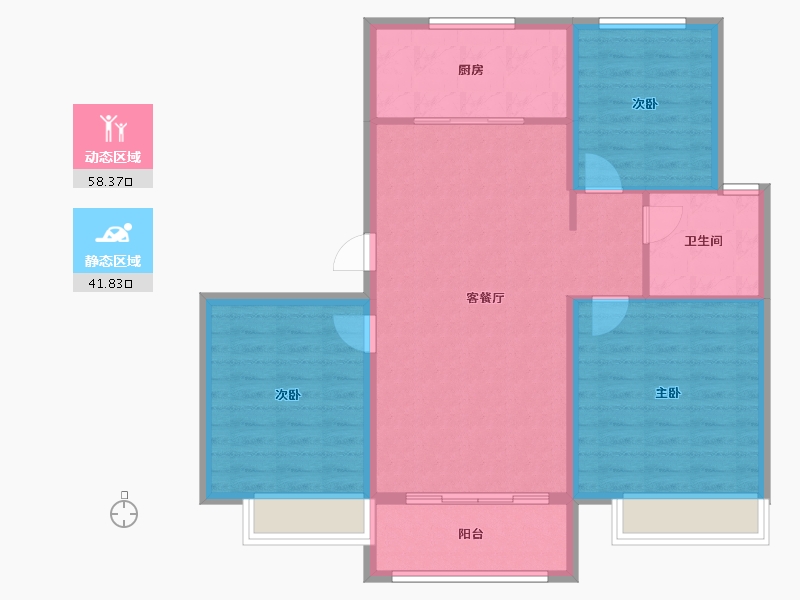 河北省-衡水市-金域学府-91.00-户型库-动静分区