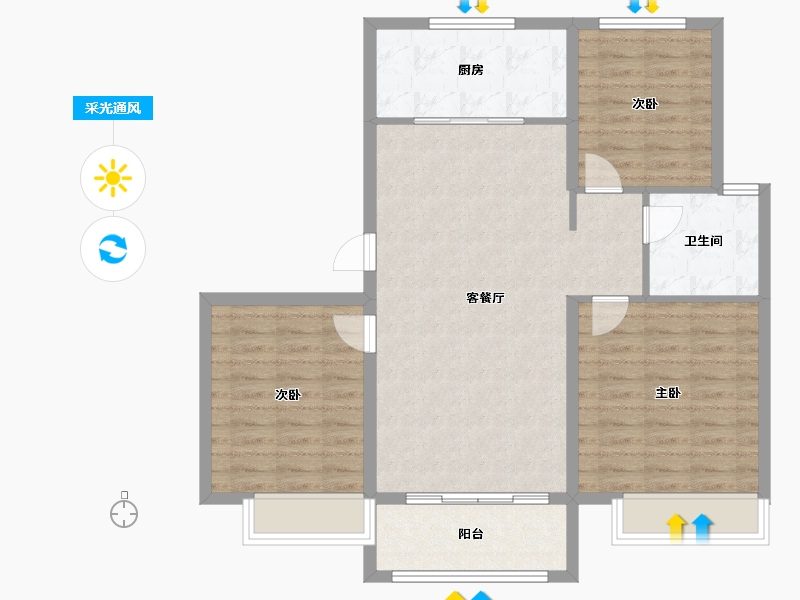 河北省-衡水市-金域学府-91.00-户型库-采光通风