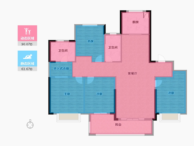 浙江省-温州市-瓯江国际新城-140.00-户型库-动静分区