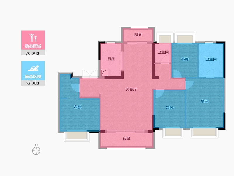 湖北省-武汉市-长存锦园-128.00-户型库-动静分区