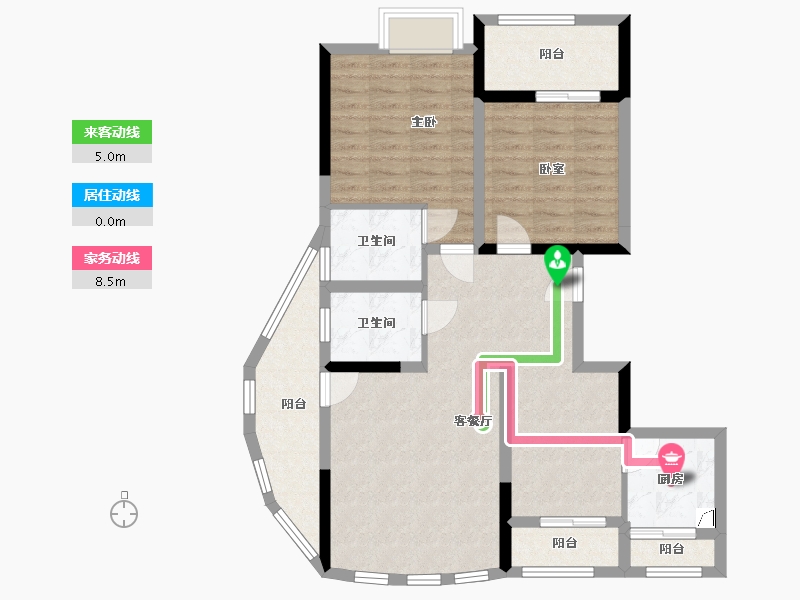 湖北省-天门市-西湖御苑-89.00-户型库-动静线