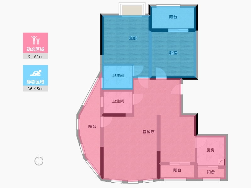 湖北省-天门市-西湖御苑-89.00-户型库-动静分区