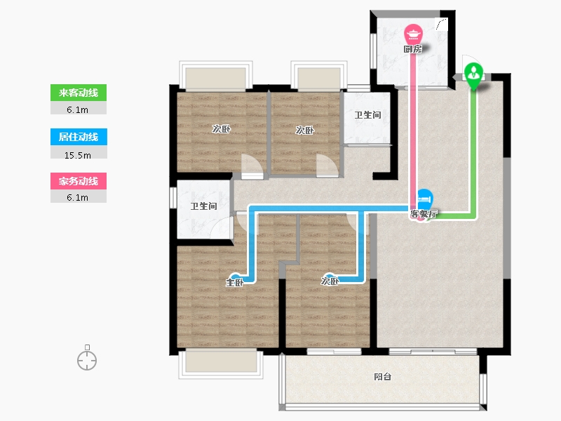 江苏省-盐城市-碧桂园凤凰城北苑-120.00-户型库-动静线