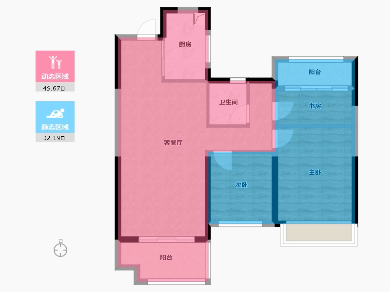 安徽省-蚌埠市-文德江山府-73.00-户型库-动静分区