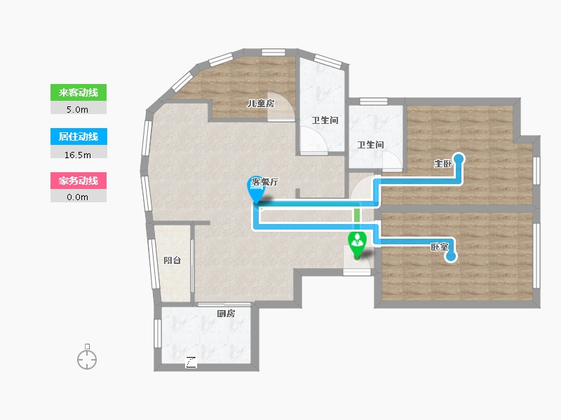 湖北省-天门市-西湖御苑-89.00-户型库-动静线