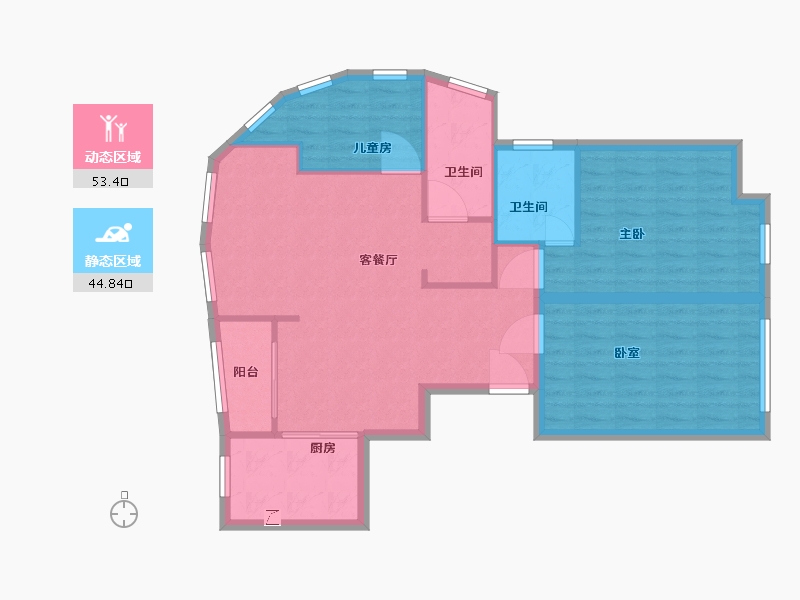 湖北省-天门市-西湖御苑-89.00-户型库-动静分区