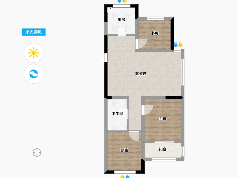 山东省-青岛市-南姜社区-60.00-户型库-采光通风