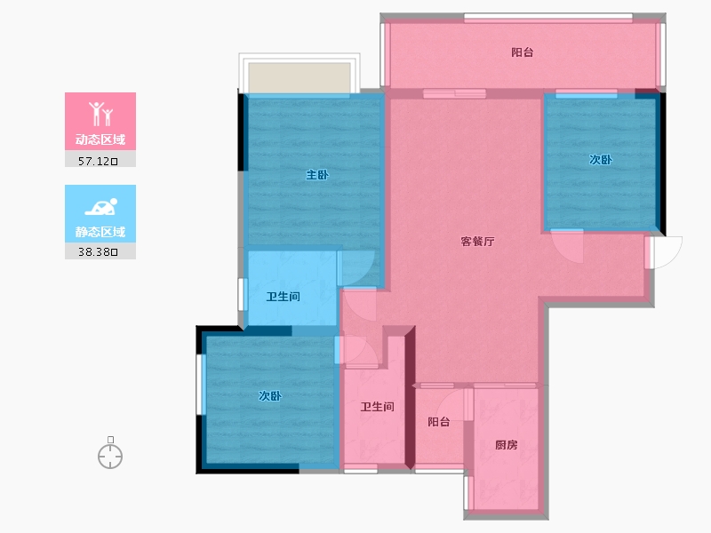 广西壮族自治区-南宁市-云星钱隆御园-99.00-户型库-动静分区