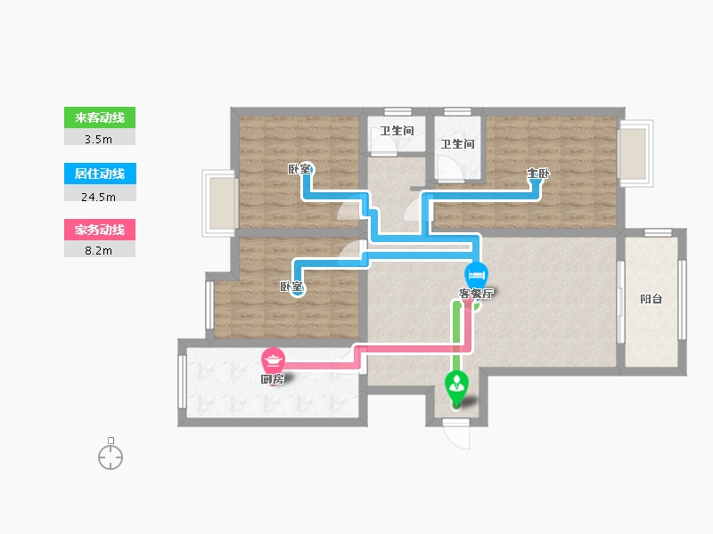 陕西省-宝鸡市-眉坞壹号-111.00-户型库-动静线