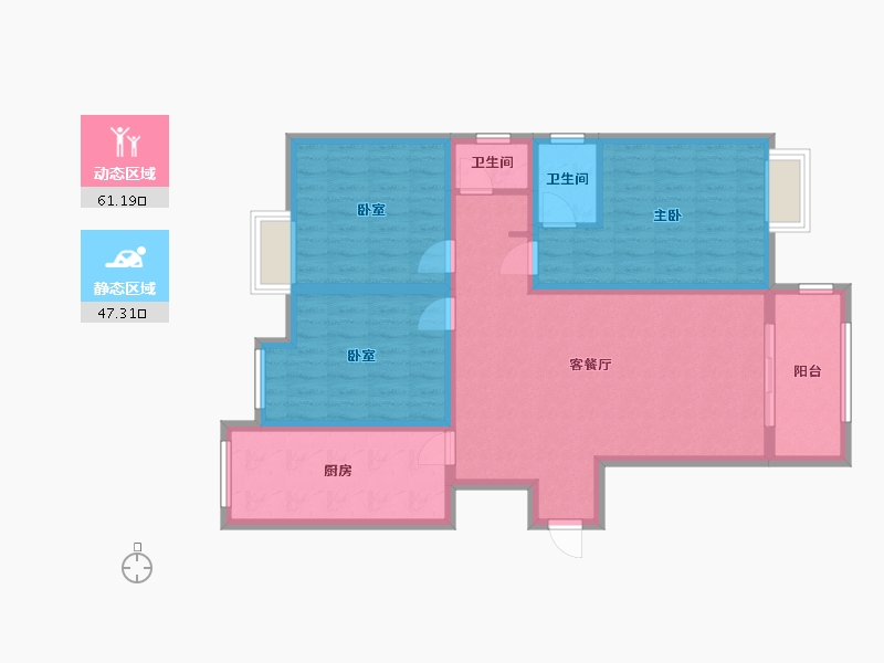 陕西省-宝鸡市-眉坞壹号-111.00-户型库-动静分区