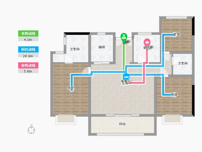 河南省-郑州市-金地滨河风华-130.00-户型库-动静线