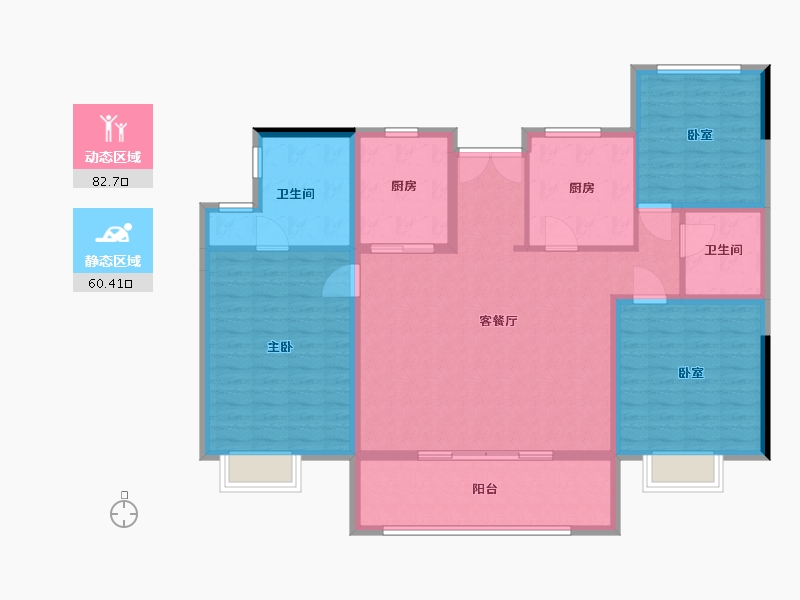 河南省-郑州市-金地滨河风华-130.00-户型库-动静分区