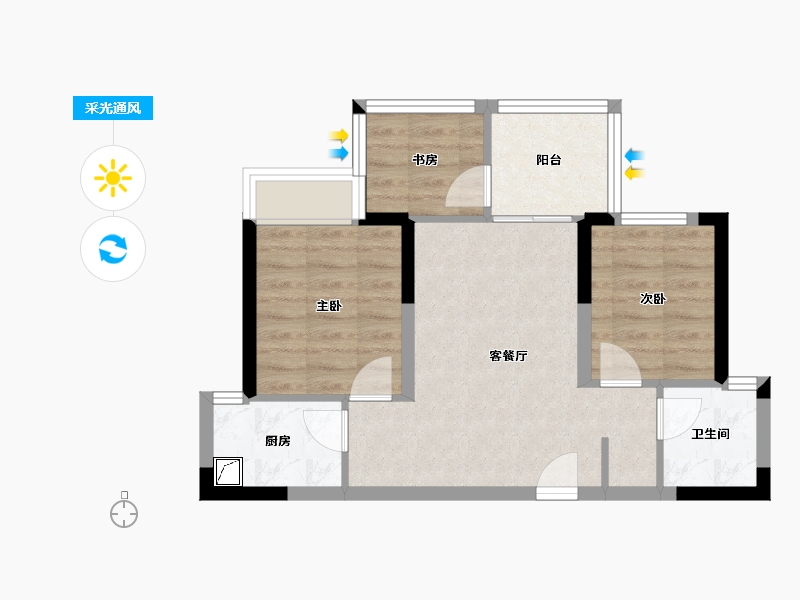 四川省-眉山市-武阳倾城-65.00-户型库-采光通风