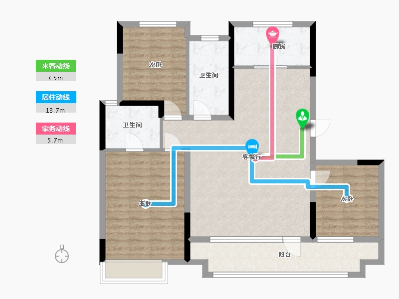 山东省-威海市-龙湖·春江天境-102.00-户型库-动静线