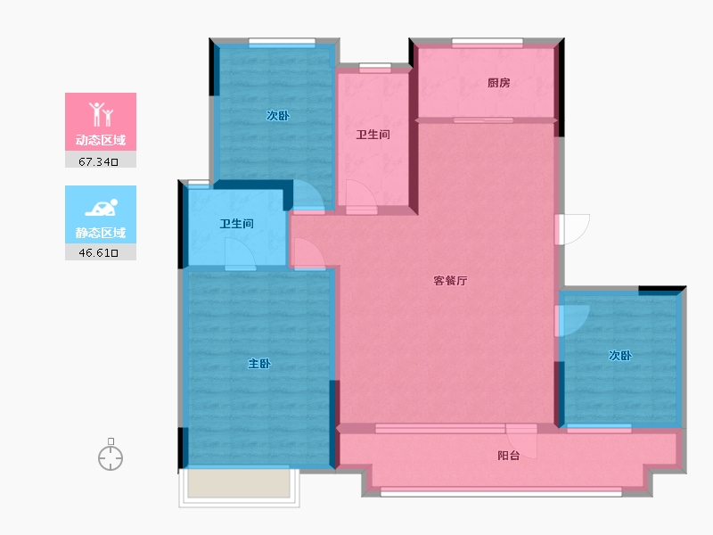 山东省-威海市-龙湖·春江天境-102.00-户型库-动静分区