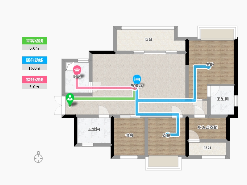 重庆-重庆市-涪陵金科博翠府-96.00-户型库-动静线