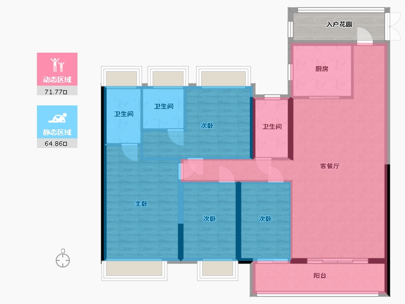 广东省-清远市-保利天汇朗园-131.00-户型库-动静分区