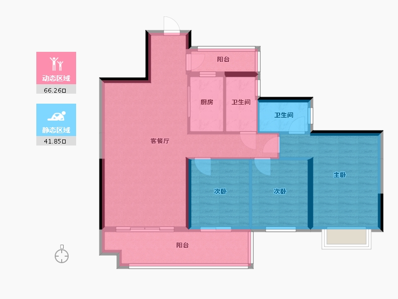 湖南省-邵阳市-碧桂园紫薇上城-98.00-户型库-动静分区