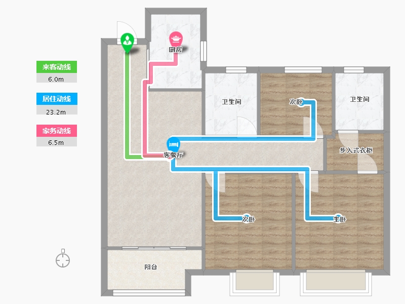 陕西省-咸阳市-绿城·咸阳桂语江南二期-97.40-户型库-动静线