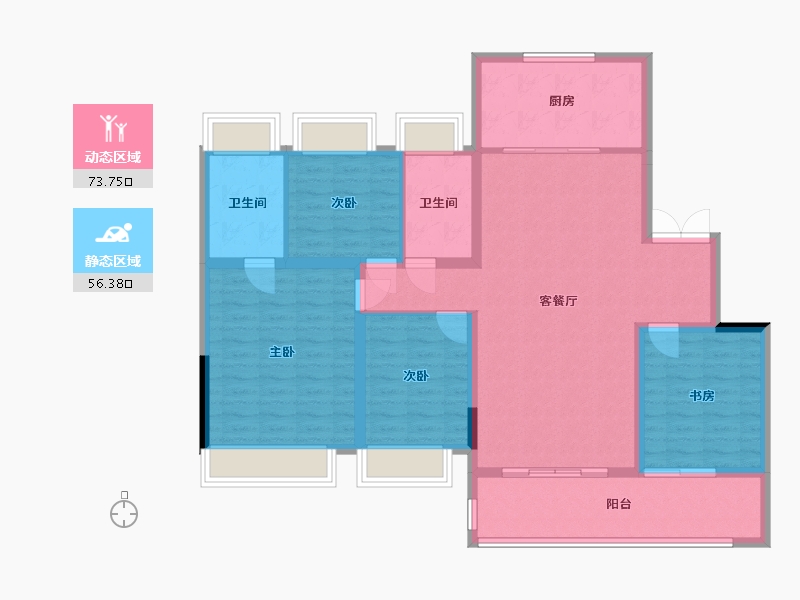 安徽省-安庆市-中海都汇滨江-122.00-户型库-动静分区