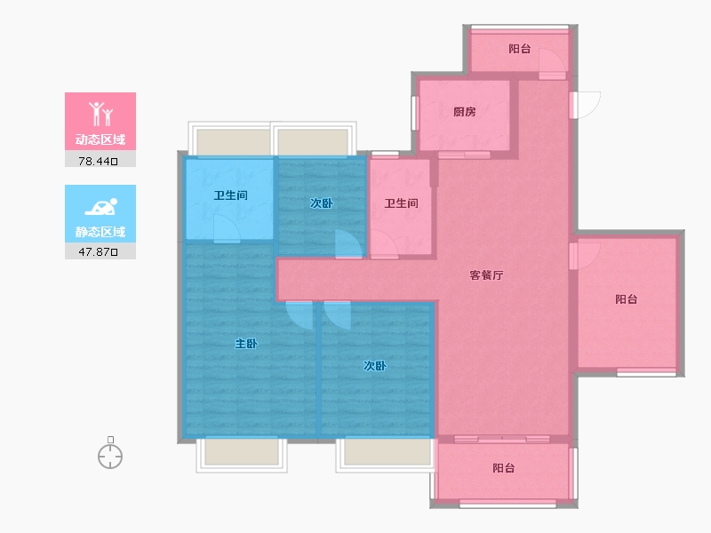 广东省-佛山市-翡翠西江-114.00-户型库-动静分区